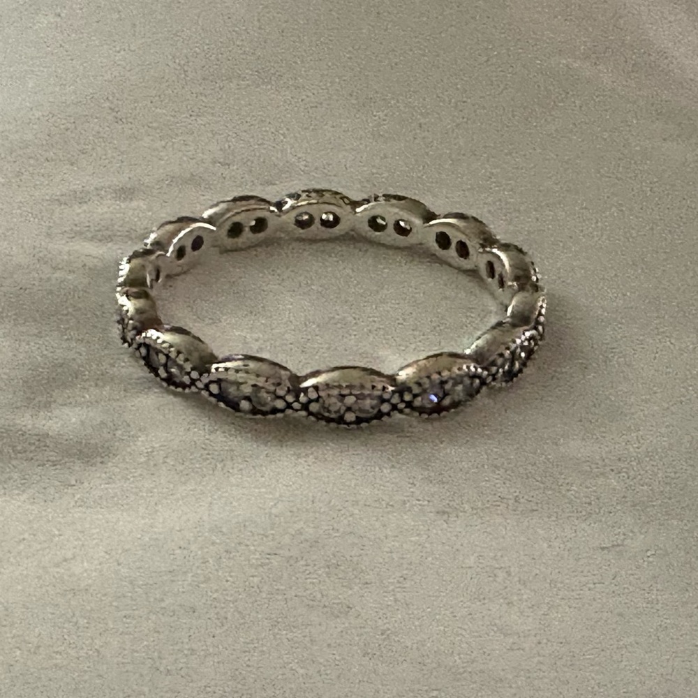 Pandora Silver Textured Women's Ring